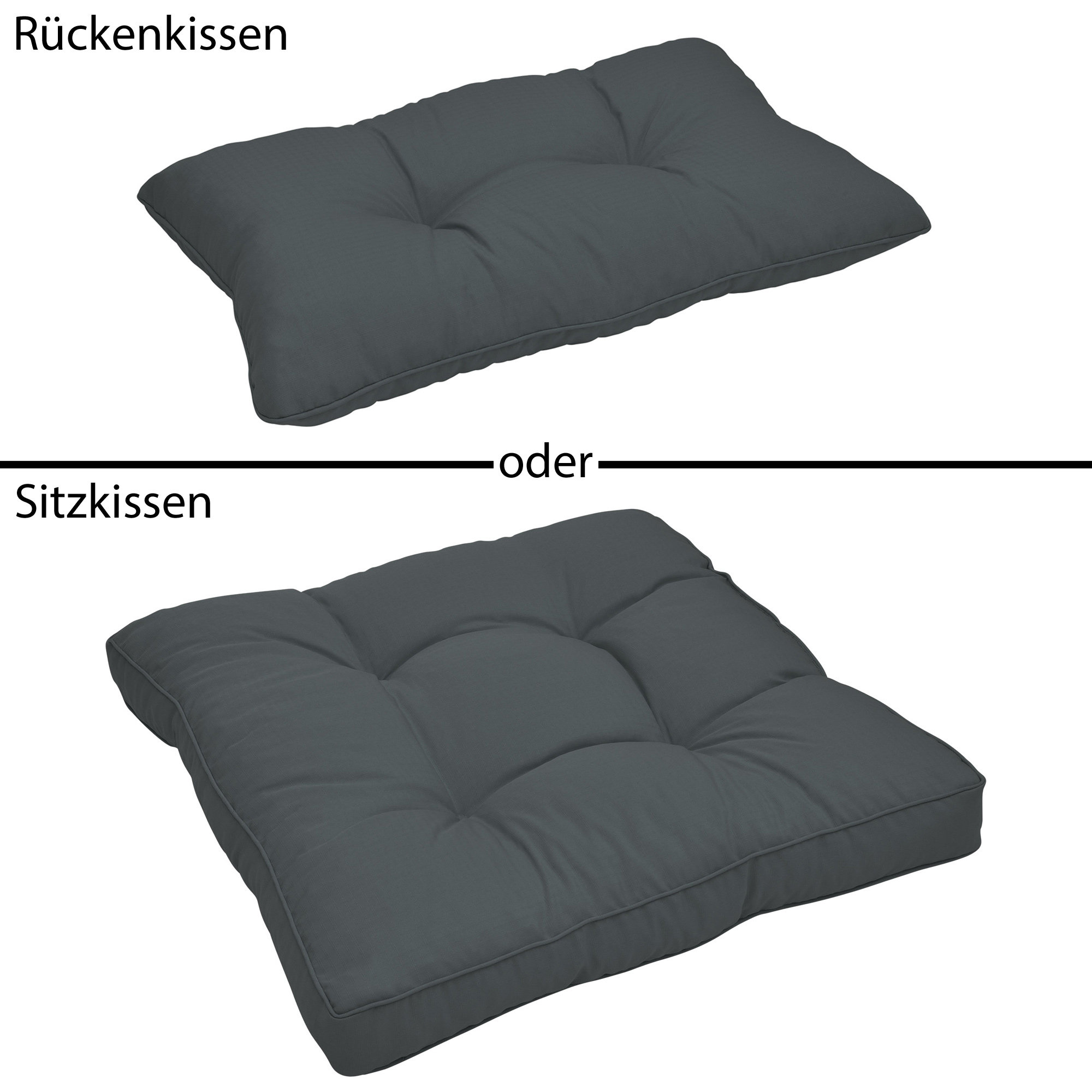 Madison Sitzkissen für Loungemöbel und Gartengarnitur 60x60cm Schwarz -  /de